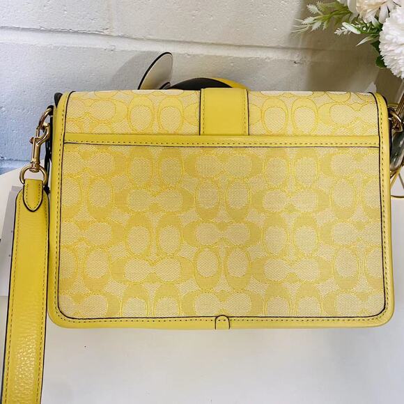 Coach C8307 Lonnie Crossbody In Signature Jacquard In Gold/Retro Yellow - Picture 3 of 7